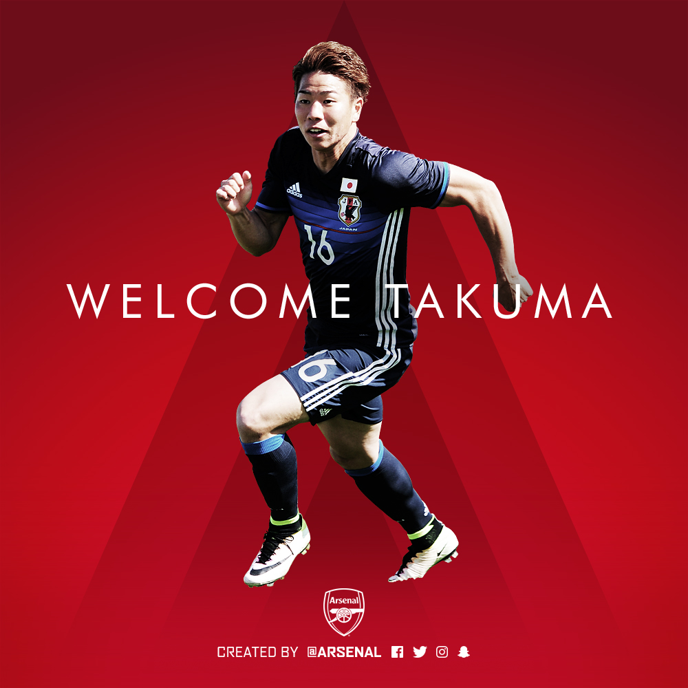 The Gunners Welcome Takuma Asano To Club. (Picture Courtesy: www.arsenal.com)