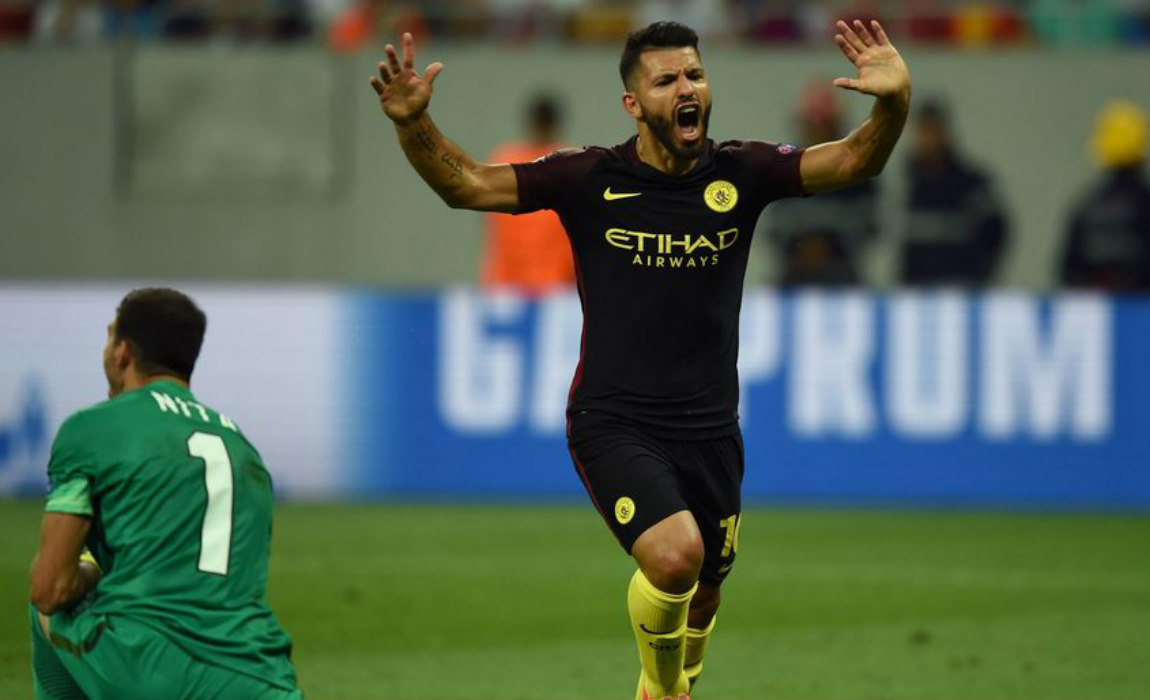 aguero hat trick champions league playoffs