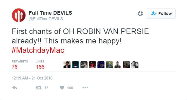 Twitter Stands Up With Old Trafford To Welcome Robin Van Persie Home
