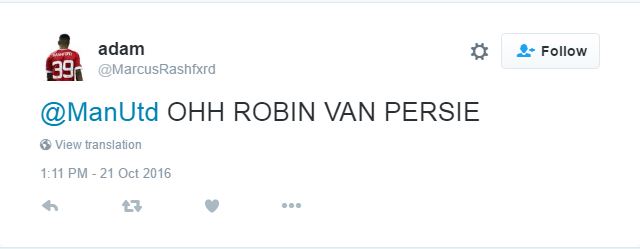Twitter Stands Up With Old Trafford To Welcome Robin Van Persie Home