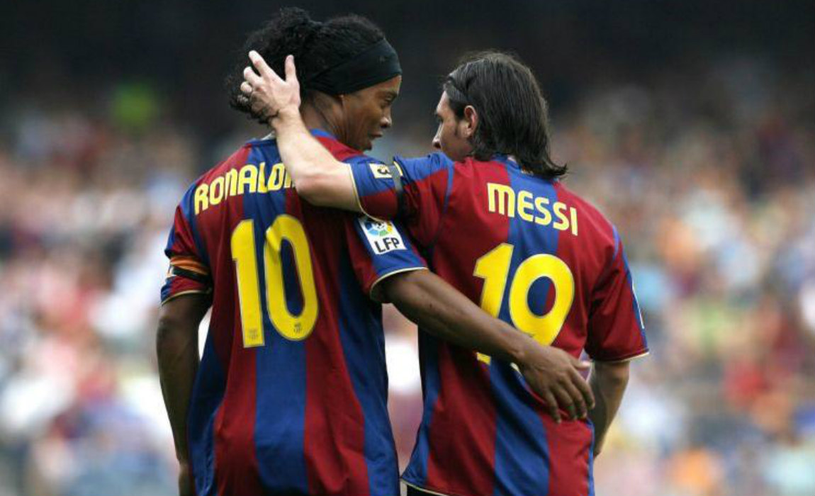 Ronaldinho with team-mate