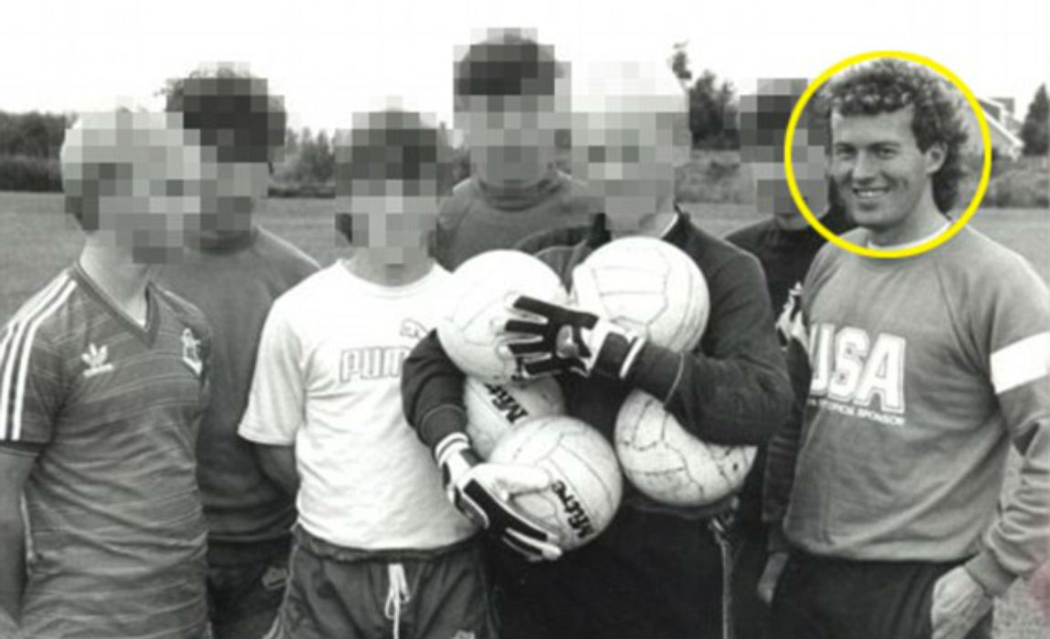 Barry Bennell with some young players at Crewe. (courtesy - Tumbler)