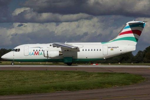 Plane CP-2933 that was reportedly carrying the Brazilian football team Chapecoense which reportedly crashed in Colombia