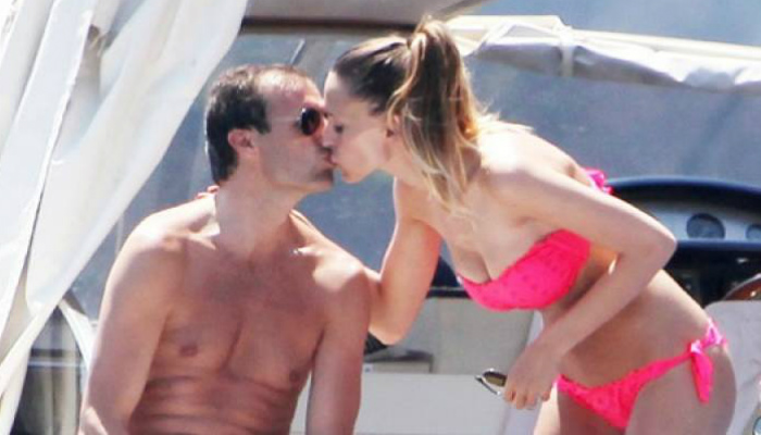 Allegri with his girlfriend Gloria Patrizi