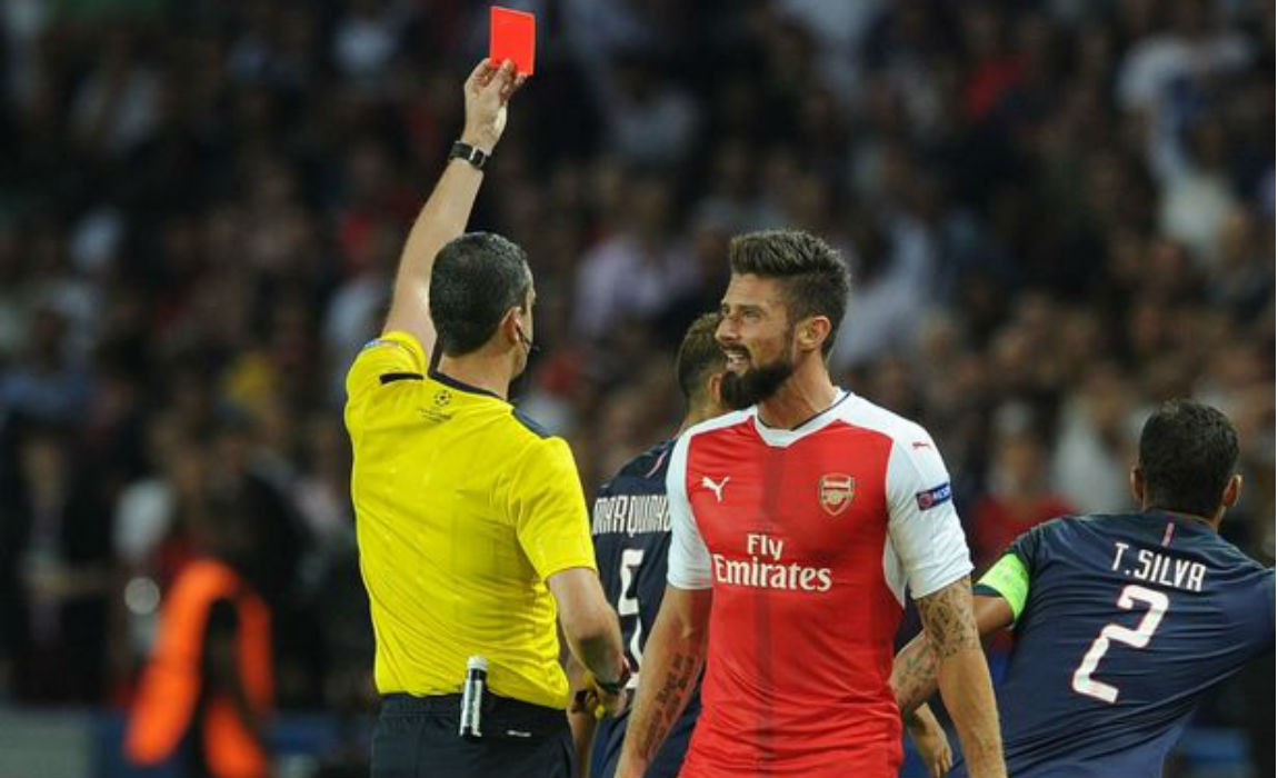 giroud-red-card