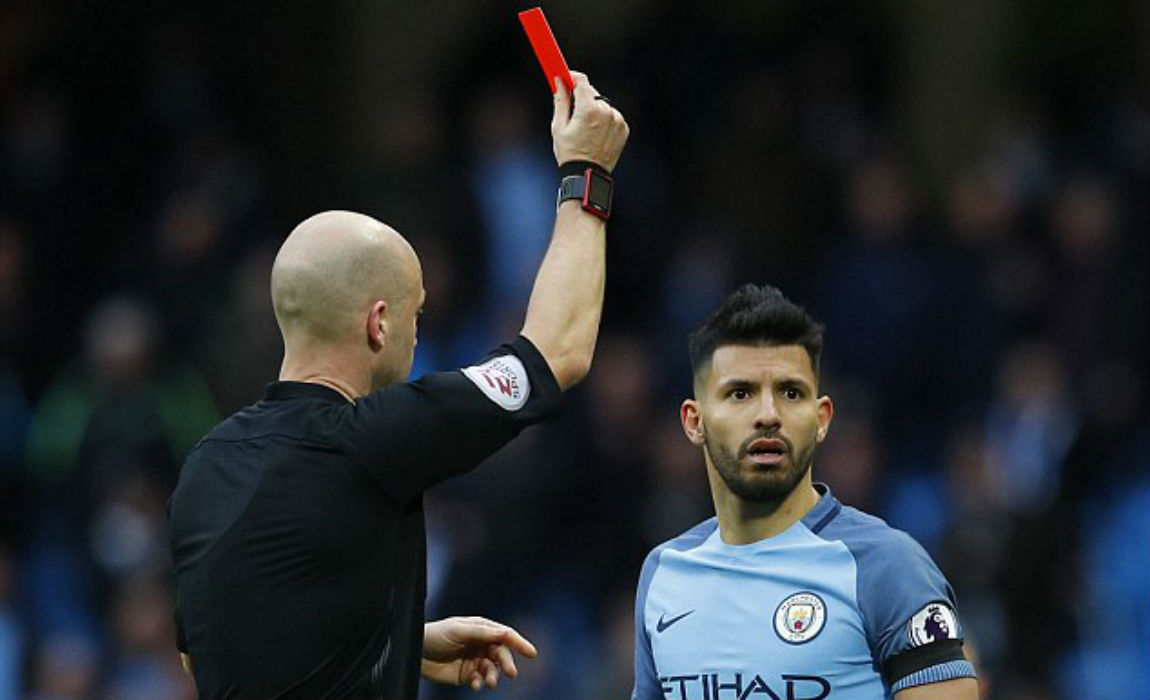 Aguero received a rightful red-card after making a frustrated challenge on David Luiz.