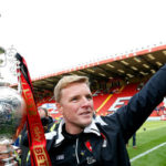 eddie howe with championship trophy