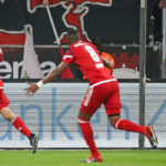 ingolstadt celebrate their goal against leverkusen