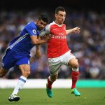 costa battling for the ball