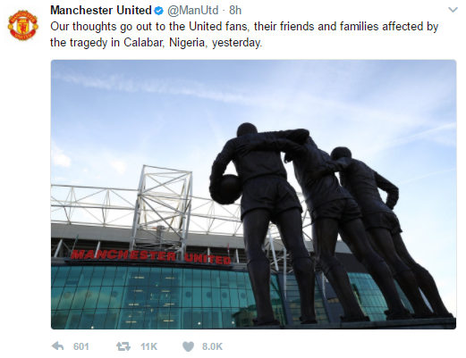 nigerian fans electrocuted man utd