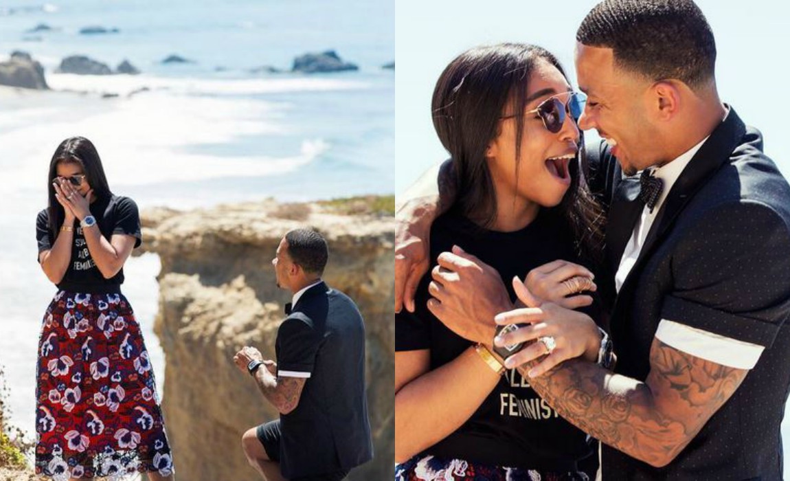 Ex-Man Utd Player Memphis Depay Proposes To Lori Harvey In California