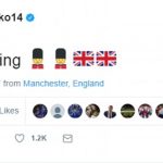 Another deleted tweet showed him greeting his followers – but with his location in Manchester