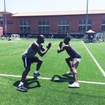 Future Man Utd team-mates Romelu Lukaku and Paul Pogba train in LA