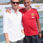Jose Mourinho meets former F1 driver Nico Rosberg on Manchester United’s pre-season tour