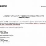 Leonardo Bonucci 42M€ to be paid in three football seasons