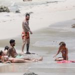 Lionel Messi playfully threw sand at his new wife Antonella Roccuzzo