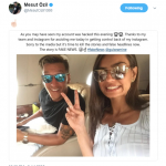 Mesut Ozil posted this update on Twitter after his Instagram was ‘hacked’