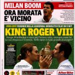 Morata is on the front page of Italian newspaper Gazetta dello Sport