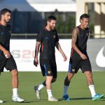 Neymar was joined by Lionel Messi and Luis Suarez in training