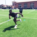 Paul Pogba sprints watched by his close friend Romelu Lukaku in Los Angeles