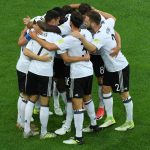 The 28-year-old celebrates with his team-mates after he netted the opener in the Confederations Cup final