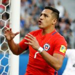 Sanchez reacts after squandering a key chance in the first half