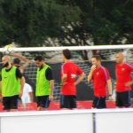 The Brazilian super star then further demonstrates his anger by kicking out at a football, sending it crashing off the crossbar