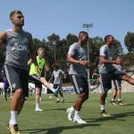 United players go through their paces during training