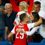 Xhaka’s wife created a stir when she appeared in the stands at Euro 2016