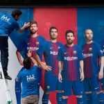 A new poster outside the Nou Camp removes one previously including Neymar