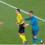 Cristiano Ronaldo then appeared to push the referee in the back as he was shown the red card