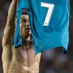 Cristiaano Ronaldo then celebrated his goal by taking his shirt off and holding it up