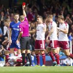 Gary Cahill is sent off during Chelsea’s opening day defeat to Burnely