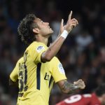 Neymar celebrates after scoring to make it a dream debut