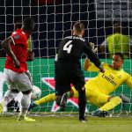 Romelu Lukaku netted his first competitive goal for Manchester United in their defeat