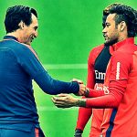 Unai Emery embraces PSG’s £198million man Neymar during a training session on Friday