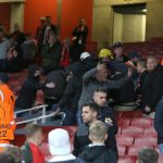 After the chaos outside, some Cologne fans appeared to be intent on causing further disruption inside the stadium