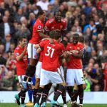 Manchester United stars celebrate their skipper’s strike
