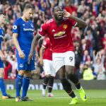 Romelu Lukaku appears to gesture to Everton fans after scoring