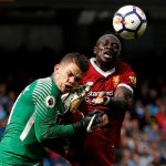 Sadio Mane caught Manchester City keeper Ederson in the face with a high boot