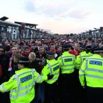 Videos and pictures have shown huge crowds outside the Stadium waiting to get in after the match was delayed