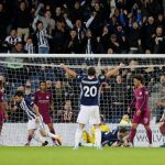 West Brom celebrate as Claudio Yacob pounces for a close-range leveller