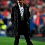 Jose Mourinho enjoys what he is watching from the sidelines in Lisbon