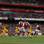 Nacho Monreal netted the opener for Arsenal at the Emirates against Brighton