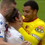 The Watford captain grabbed Stoke star Joe Allen round the face
