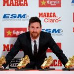 Messi now has four Golden Shoes, the same as his arch-rival Ronaldo
