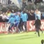 Patrice Evra appears to run towards the home crowd