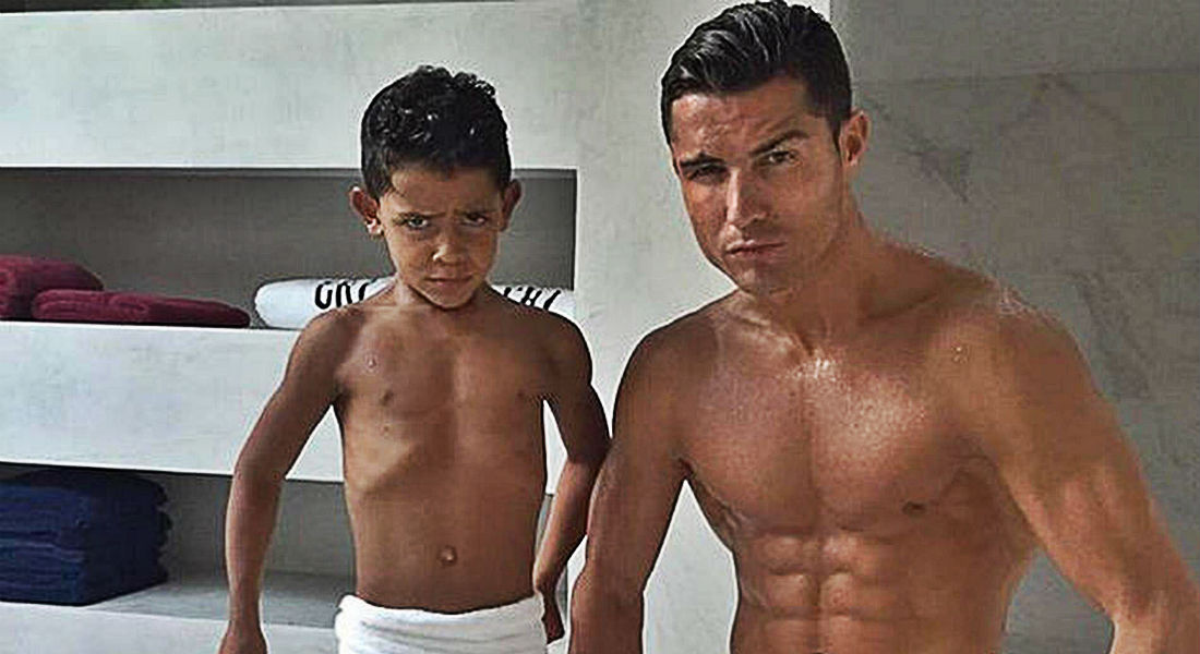 Ronaldo with his eldest son Cristiano Jnr - FootTheBall