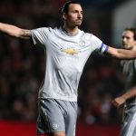 Manchester United captain Zlatan Ibrahimovic celebrates his goal against Bristol City