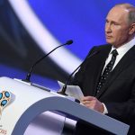 Vladimir Putin has delivered a speech at the World Cup draw